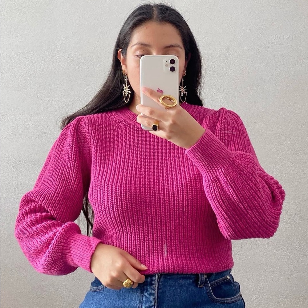 GAP Women's Fuchsia Crew Neck Sweater